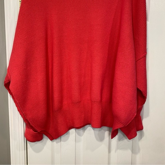 Free People Easy Street Tunic Mock Neck Pullover Sweater Oversized XS Pink Patch - Picture 12 of 15